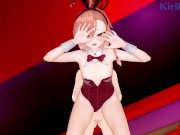 Mikamo Neru (Bunny Girl ver.) and I have intense sex at a love hotel. - Blue Archive Hentai 9/16