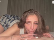 Jezebeth sucks out 4 cumshots with a sloppy blowjob! She keeps sucking.. and I keep cumming 6/16