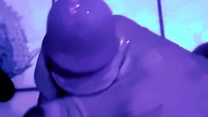 Cum load Under a black light