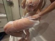 Step sis in bathroom. 4K slowmotion closeup 3/16