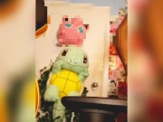 Ebony egirl  plays with pikachu as if they were you 10/16