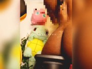 Ebony egirl  plays with pikachu as if they were you 8/16