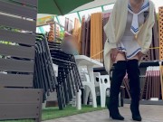 変態巨乳M熟女にセーラー服を着せて露出散歩したら、若い男性の反応が凄かった❤ホームセンター・アダルトショップにも行ってジロジロ視姦されて来た❤日本人・流出・ナンパ・コスプレ・素人・個人撮影・カップル 9/16