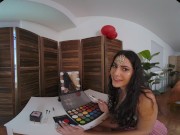 Latina babe Angel Gostosa gets her needy cunt filled with cum after some hardcore fucking in VR