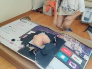 Stepsister receives anal internal cumshot through a hole in a box 2/16