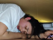 Stepsister receives anal internal cumshot through a hole in a box 7/16