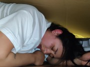 Stepsister receives anal internal cumshot through a hole in a box 9/16