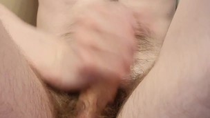 Hairy guy masturbating and cumming after edging all night PREVIEW