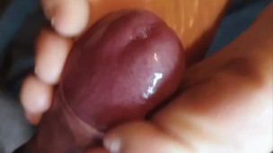 ASMR footjob with my MILF. Louise playing with my big cock with her toes and feet gripping my dick.