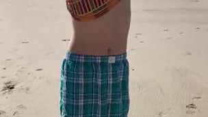 undressin at the beach