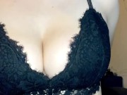 bouncing my big natural tits - breast play, nipple sucking, boob squeeze 11/16