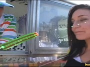 Sweet Brunette Fucks On van 1/16