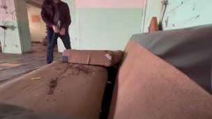 FUCK YO COUCH! PISSING ON THE SOFA FOR MY PERVS WHO LOVE TO WATCH IT "SOAK IN"