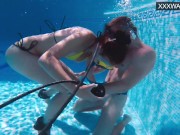 She gives up in orgasms in the swimming pool with big cock 6/16