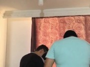 Hard sex with two masked men, he nails me hard and I suck cock 14/16