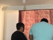 Hard sex with two masked men, he nails me hard and I suck cock 16/16