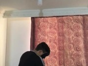 Hard sex with two masked men, he nails me hard and I suck cock 5/16