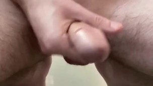POV close up femboy cums quick