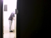 She gives a blowjob in the bathroom hidden from the other people in the house. 1/16