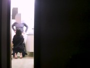 She gives a blowjob in the bathroom hidden from the other people in the house. 11/16