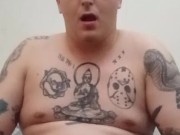 Solo masturbation with lotion and cum shot 13/16