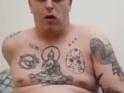 Solo masturbation with lotion and cum shot 8/16