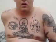 Solo masturbation with lotion and cum shot 9/16