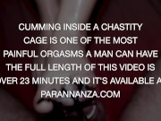 EXPLOSIVE RUINED ORGASM IN CHASTITY CAGE - FEMDOM HANDJOB/FOOTJOB 15/16