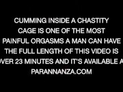 EXPLOSIVE RUINED ORGASM IN CHASTITY CAGE - FEMDOM HANDJOB/FOOTJOB 16/16