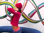 Big Boobed Brunette Oliya Strips Naked Next To A Graffiti! Art! 5/16
