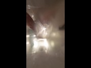 webcam under bath. girlfriend after sex in shower