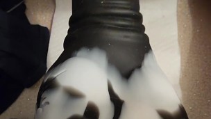 ChiTwnJenny wrecks my ass and rearranges my insides with 13" horse dildo
