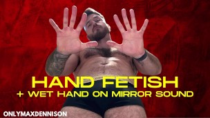 Hand fetish - sweaty palms and wet hands on mirror noise