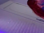 Flashing my ass and pussy in a PUBLIC BATHROOM