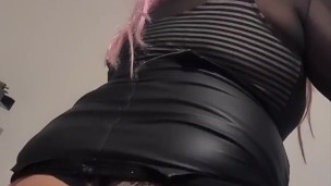 Horny Slut Crossdresser Jumps On Dildo