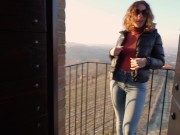 risky outdoor sex in puffy jacket 16/16