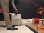 Kinky tied babe sucking 5/16