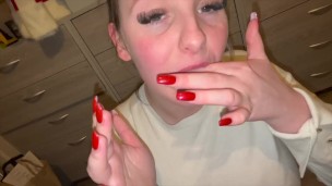 British slut Eliza smoke takes a few loads of hot cum to the face & tongue compilation/ cumpilation