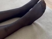 Blowjob and cum on nylon 1/16