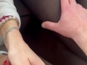 Blowjob and cum on nylon 6/16