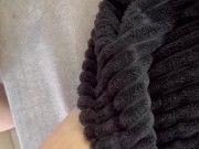 she plays with her feet and i end up cumming on her small tits 3/16