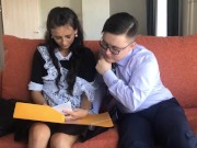 Classmate helps with lessons and pesters her with an offer of sex in a small ass 3/16