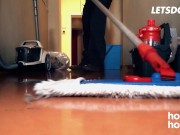 Skinny Brunette Sofi Smile Gets Stuffed With Janitor's Cock - HORNY HOSTEL 1/16