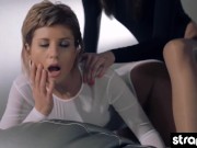 Watch this hot girl in nylons drill her lover's pussy hard 10/16