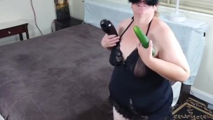 Horny Sexy Big Ass Girl Strip-teasing And Caught Masturbating With Cucumber, then received Cumshot