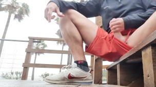 Risky Public Beach Pleasure - Big Cock Masturbation Until Almost Caught! Hotsportfitboy