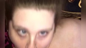 POV face fucking blue eyed PAWG, cover my tongue with your thick cum