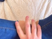 Horny skinny stepdaughter was caught masturbating during watching porn 7/16