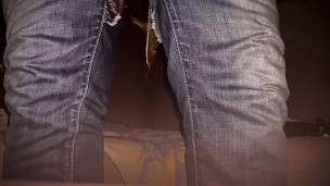 Pool side mature daddy rips jeans to play with ass with toys