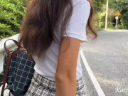 Подглядывал под юбку девки в автобусе и предложил ей потрахаться на публичном пляже 4/16